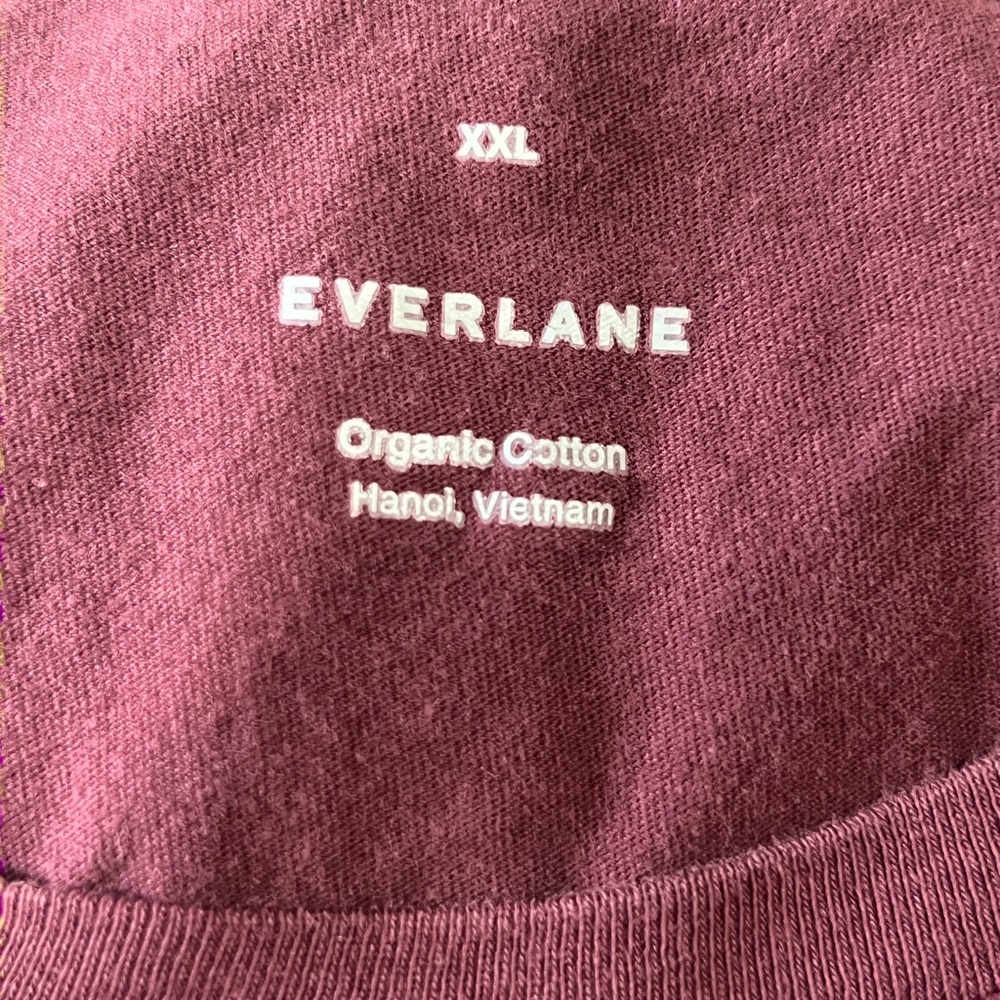Everlane Rich Burgundy Short Sleeve Tee - Picture 2 of 2